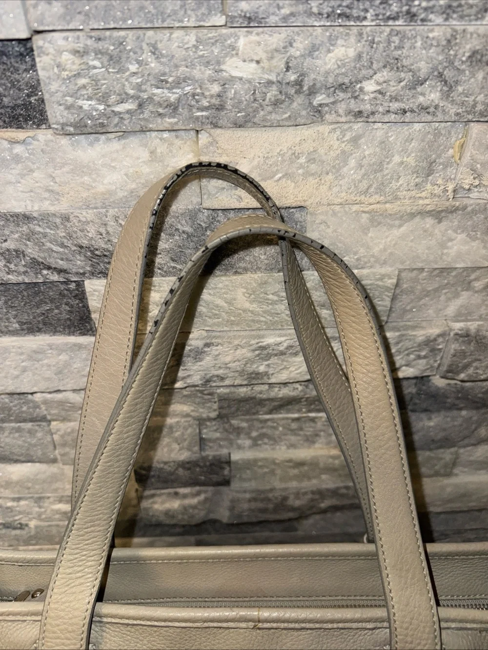 Classic Salvatore Ferragamo  Leather Tote Bag in Taupe beige